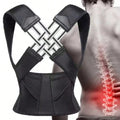 Adjustable posture support brace in black